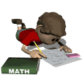 Alumno tumbado escribiendo.